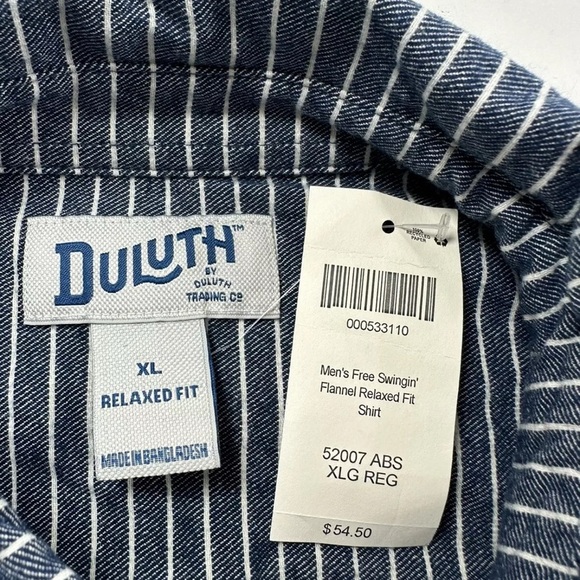 Duluth Trading Co Men's Blue Striped Shirt - Picture 3 of 6